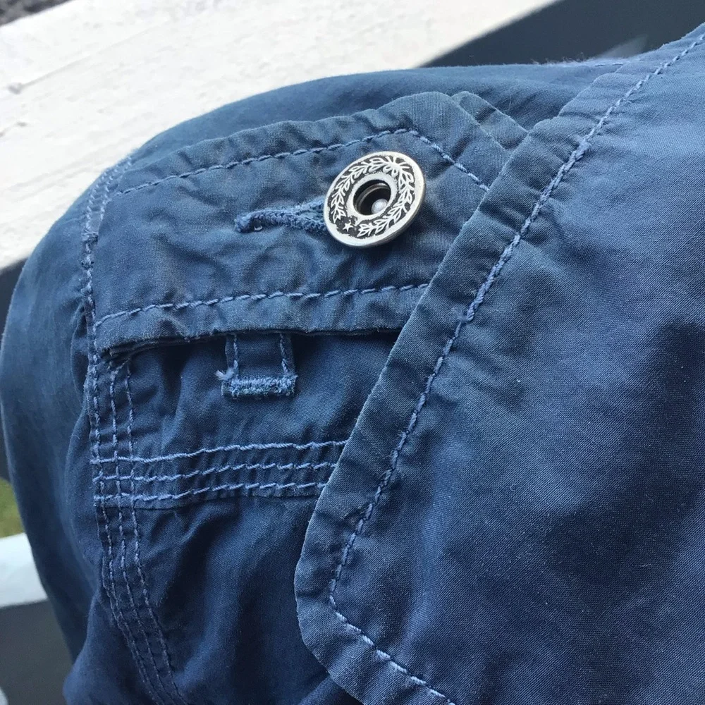 Free People 100% Cotton Utility Thigh Length Button Down Jacket Coat - Picture 15 of 16